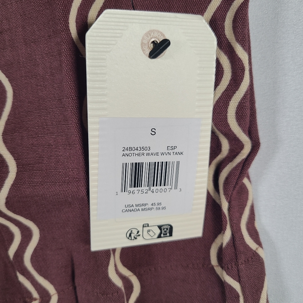 NWT Billabong Women's Another Wave Tank Top Brown Geometric Sz S Cotton Viscose - Picture 3 of 5